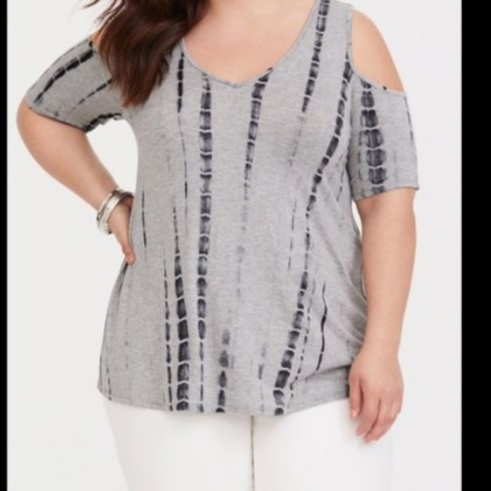 Torrid Grey Off Shoulder Top Size 2 Plus Size